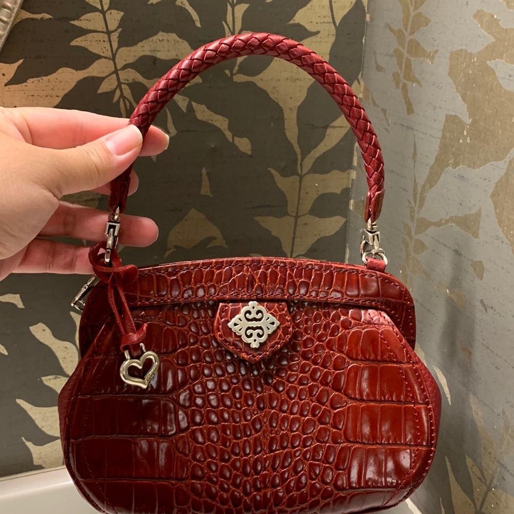 Brighton Red Croc-Embossed Mini Top-Handle Bag